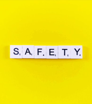 Word “safety” on word tiles.