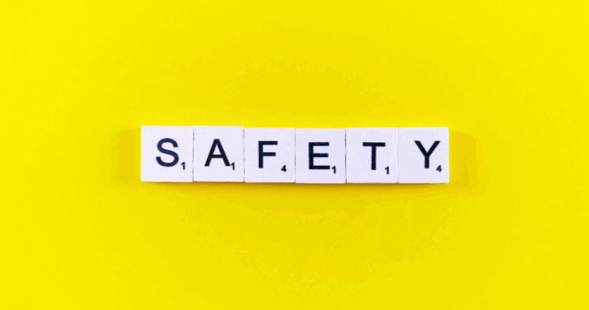Word “safety” on word tiles.